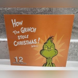 How The Grinch Stole Christmas! Dr. Seuss 12 Days Of Socks. Sock Size 9-11.